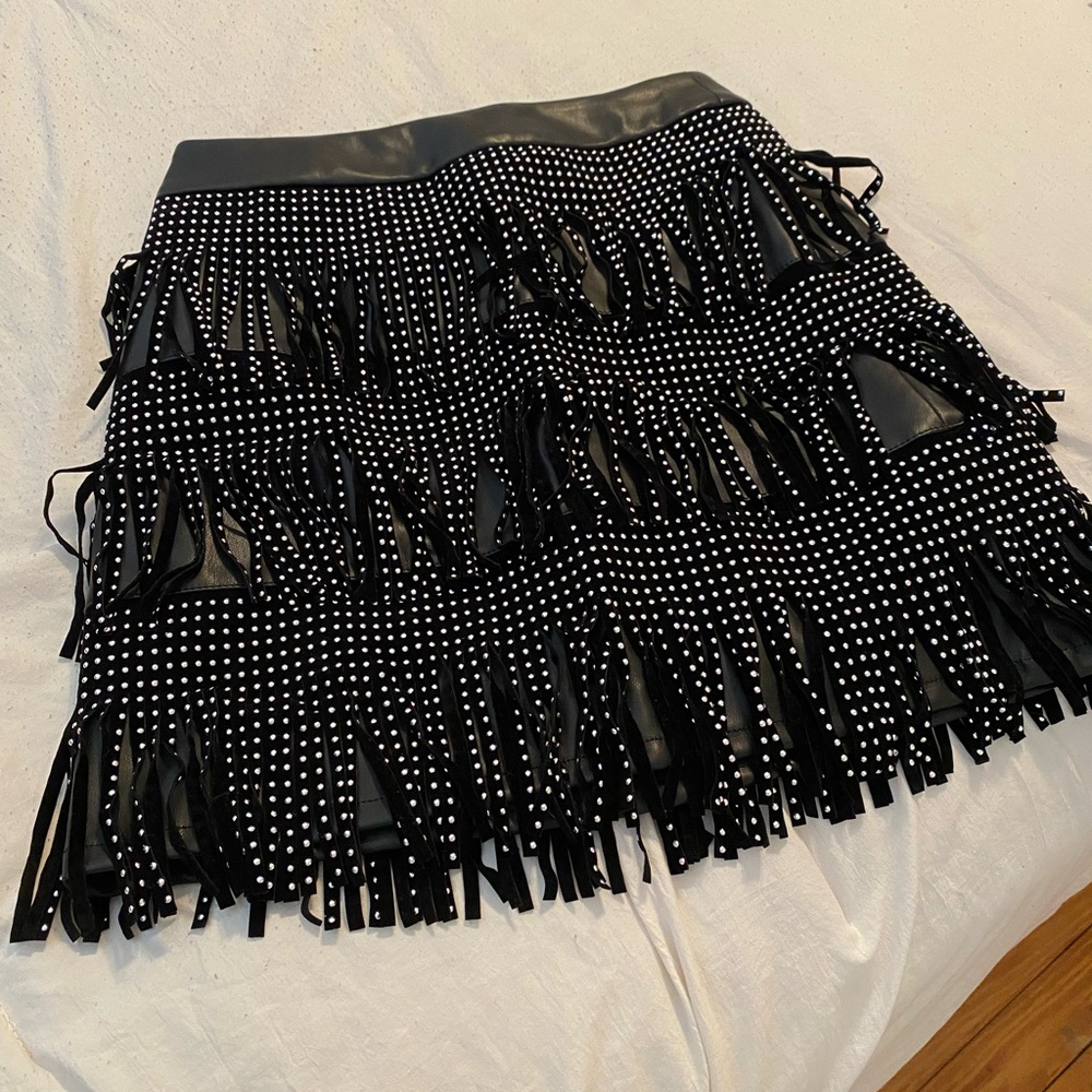 Sincerely Jules Leather Tassel Skirt